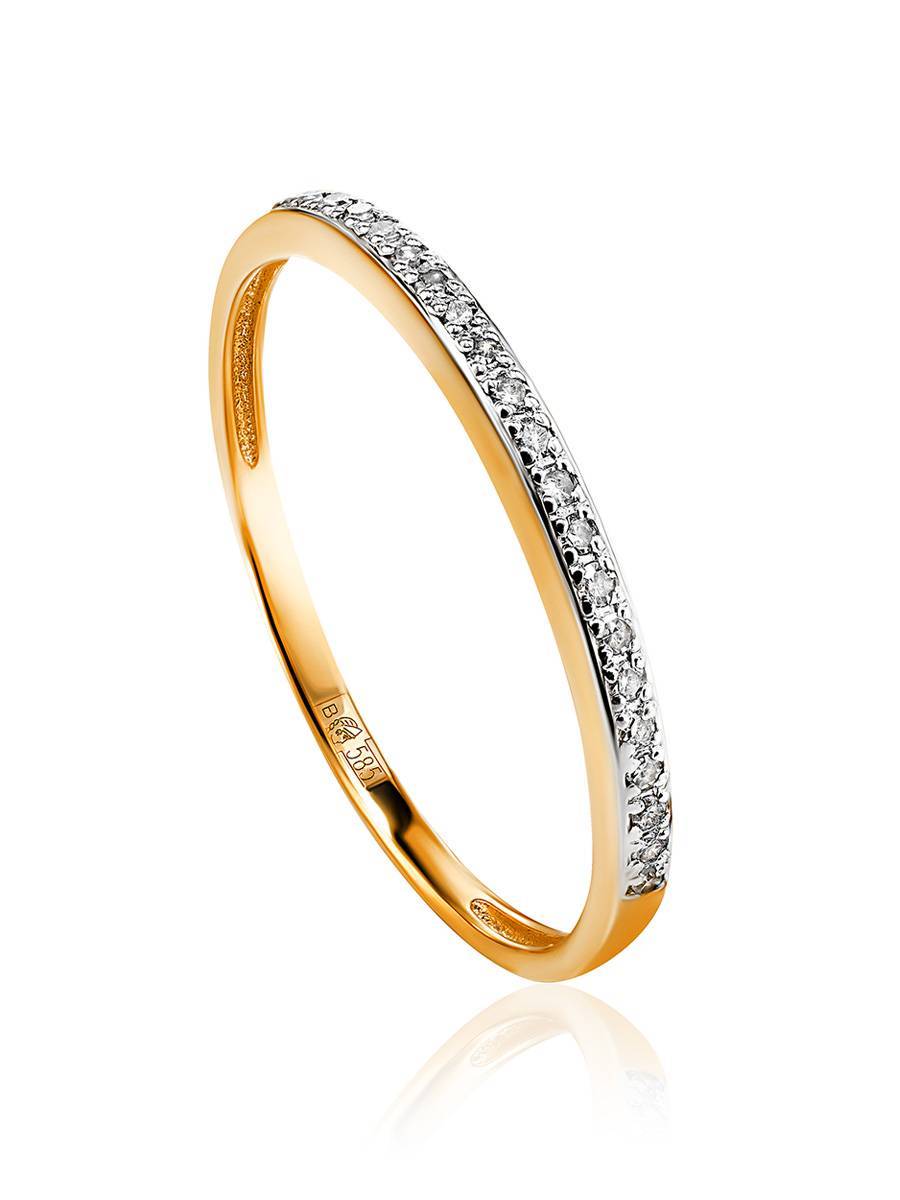 Кольца :: Кольца из золота :: Бриллиант :: Яркое золотое кольцо с бриллиантовой дорожкой